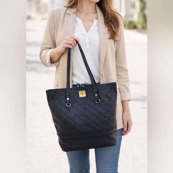 Louis Vuitton Black/Navy Monogram Tote